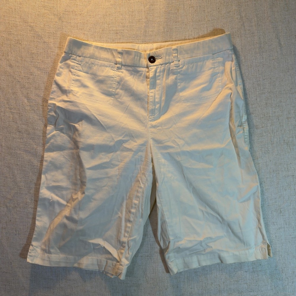 Kim Rogers Chino Shorts White Cotton Stretch Women's Size 10